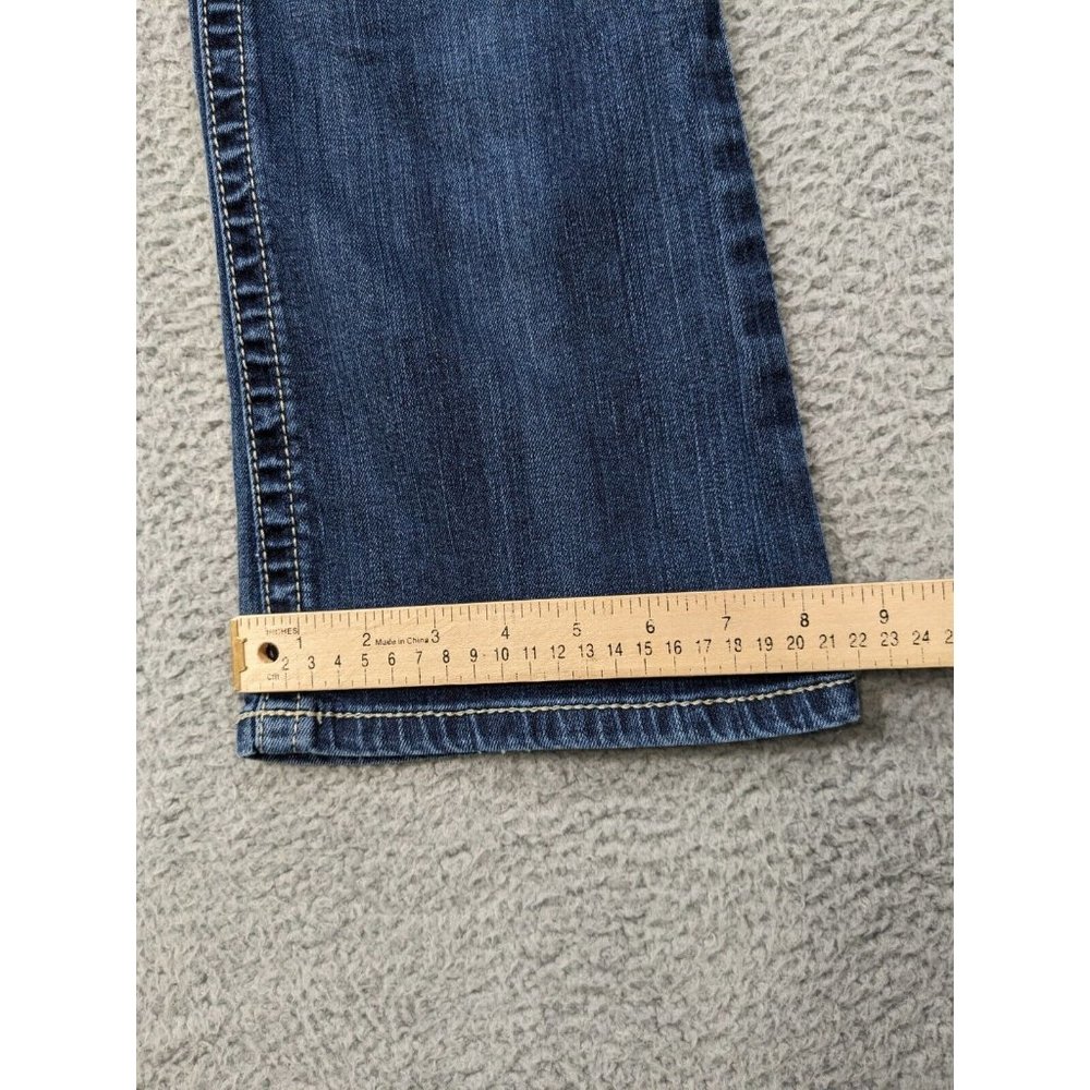 Ariat Jeans Womens 28 Turquoise Whipstitch Boot Flap Pockets Western Blue - Picture 9 of 16